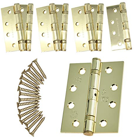 Door Hinge 4 / 102mm PVD Brass Ball Bearing Washer CE Grade 11 for Fire Door 4 Pair