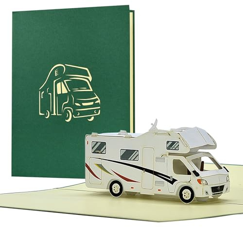 Diese Klappkarten Tarjeta Regalo Viaje Sorpresa - Tarjeta 3D con Viajes para Regalar - Vale Regalo Viaje en Caravana con Sobre y Diseño Desplegable - Diseño de Autocaravana