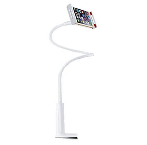 Orco Mobiltelefonhållare för sängbord flexibel hållare svanhals 360 arm klämma konsol monteringsstativ för iPhone 12 Mini, 12 Pro Max, 11 Pro, Xs XR X 8 7 6 Plus, Samsung S10 S9 S8, 4,7 tum (vit)