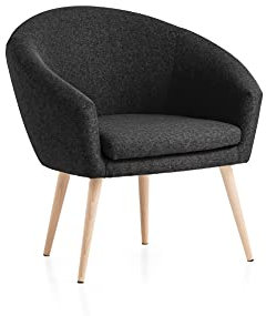 Traumnacht Relaxsessel, Cocktailsessel Theo, bequemer Polstersessel mit Armlehnen, produziert nach deutschem Qualitätsstandard, anthrazit, 65 x 74 x 81 cm