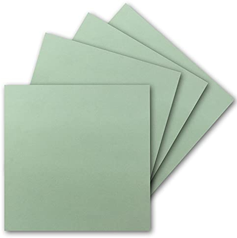 FarbenFroh by GUSTAV NEUSER 50 Einzel-Karten Quadratisch - 15 x 15 cm in Eukalyptus - 240 g/m² - blanko Bastel-Karten, Postkarten, Bastelkarton in Ton-Papier Qualität