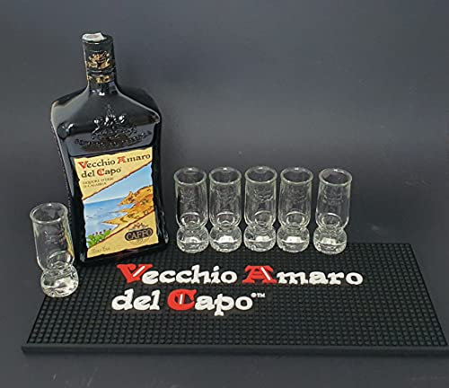 Vecchio Amaro del Capo 1,5 litri + 6 Bicchieri Freezer del Capo + Tappetino Vecchio Amaro del Capo