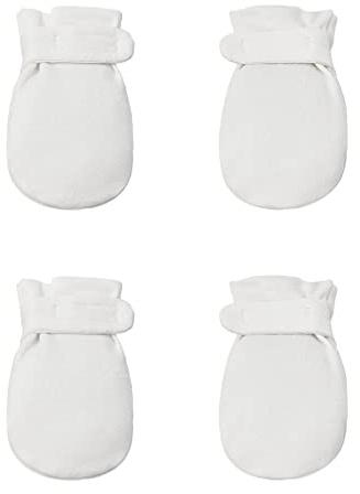 Newborn Baby No Scratch Mittens Stay On, 100% Cotton Breathable, Adjustable Infant Gloves for Baby Boys Girls Mittens