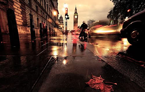 LHJOYSP rätsel Puzzle 3D Puzzle 1000 Teile City Watch Street London Motorrad Big Ben 75x50cm