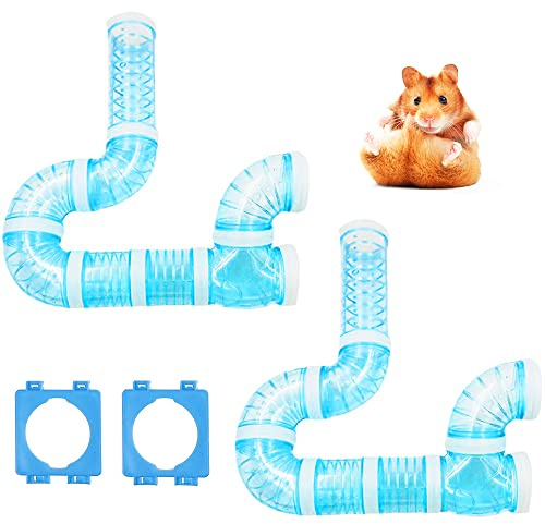 BOJVESH 2Pcs Transparent DIY Hamster Tunnel Tube Kits Adventure Pipe
