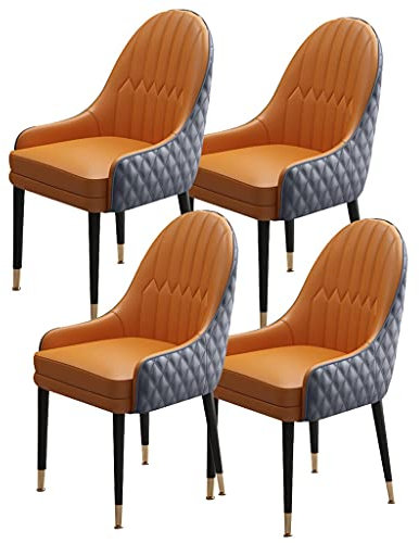 MZLaly Holzbeine Küchenstuhl 4er Set Küche Esszimmer stühle Moderne Akzentsessel Mikrofaser Leder Weich Gepolsterter Sitz (Color : M)