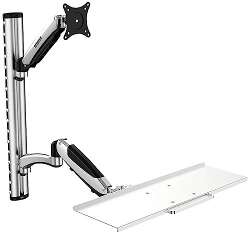 SpeaKa Professional SP-MM-730 Monitor-Wandhalterung 1 Display(s) 43,2 cm (17) - 68,6 cm (27) Schwarz/Silber Höhenvers
