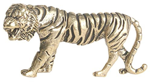 Veemoon Bronzegestalt Eines Tigers Klassische Tischdekoration Mit Tigermotiv Handgefertigter Messing-tierfigur Für Wohnzimmer Oder Büro