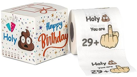 Originelle Lustiges klopapier zum 30. Geburtstag - 29 + 1 - Geburtstag für Frauen & Männer - Dekoration 30. Geburtstag mit Verpackung - Scherzartikel - 1 Rolle mit je 250 Blatt weich 3lagig