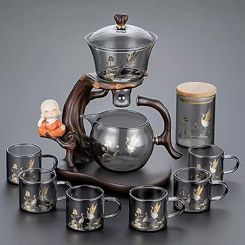 BBAUER teiera marocchina teiera giapponese Set da tè automatico in vetro, un artefatto per i pigri domestici per preparare il tè(Color:C,Size:)