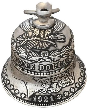 Neue Morgan Silber Farbe Glocke Dekor Halloween Baum Dekoration Weihnachten Anhänger Hängende Handwerk F5W8 Ornamente Glocke