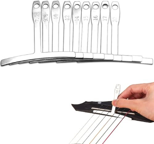 Gitarren Radius Messgerät,9 Stück Radius Messgeräte für Gitarre,Understring Radius Gauge,Messwerkzeug für Gitarre,Gitarre Radius Messgerät für Akustische für Gitarre Bass Bridge Griffbrett Sattel