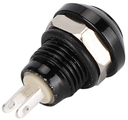 Mini Interruttore a Pulsante Momentaneo Impermeabile per Auto da 8 Mm in Lega di Alluminio di Zinco, 1A 24V Professionale IP65 Impermeabile per la Modifica del Veicolo (BLACK)