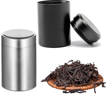 KSBBHDS - Juego de 2 cajas herméticas de aluminio, cajas de metal para té, botellas prácticas, almacenamiento para adolescentes