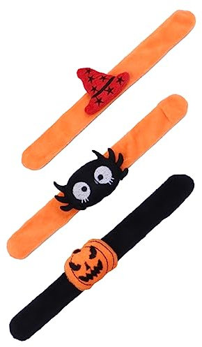Abaodam 3stücke Halloween-armbänder Für Junge Mädchen Spaßige Ringe Mit Kürbis Hut Und Party-dekoration Für Geburtstagsfeiern Und Veranstaltungen Bequem Und Einfach Zu Tragen