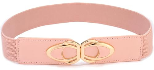YIMAIWLX gürtel Damen Mode Pu Leder Elastizität Breite Gürtel Für Frauen Dicke Taillenkleid Plus Größe-rosa-85 cm (88 cm Bis 130 cm)