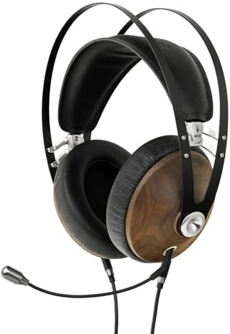 MEZE - 99 Classics - Casque fermé Audiophile - Noyer Massif - Finition Doré, Meze99Classics WalnutSilver, hohem Trage hohem (Noyer Argent + Boom Mic)