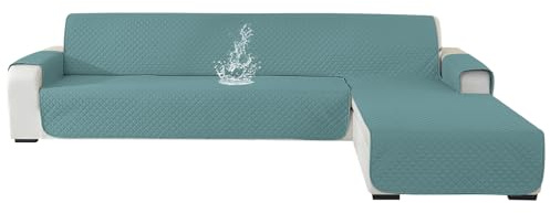 Ystyle Sofabezug L Form 3 Sitzer, Universal Reversibel Sofa Überzug L Form Für Links/Rechts Halbinsel, Sofabezug Ecksofa L Form Wasserdicht, Sofa Cover L Shape Kratzfest (255cm, Hellblau)