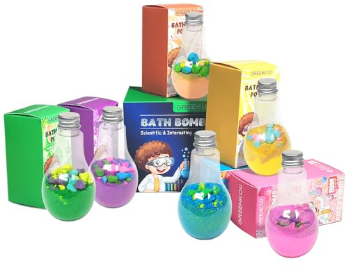 6 Pack Large Bath Bombs Fizzy Gift Set for Kids & Toddlers, Surprise Experience, Nontoxic, Colorful Fizzy Fun, Bubble Bath STEAM Science Educational Kit, for Boys and Girls Gift Sets