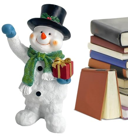 Figuras de muñeco de nieve de Navidad,Figuras de muñeco de nieve de Navidad,Escultura decorativa para oficina | Figuras de decoración navideña, ornamento de invierno de vacaciones de navidad, pequeña
