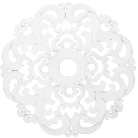 Warmhm Ceiling Light Medallion Decorate Ceiling Panels European-Inspired Solid Ornament Simple Style White