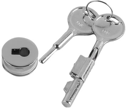 Tiardey Serratura per porta in vetro, serratura per porta scorrevole, serratura in vetro, serratura per armadietto per vetrine di gioielli, finestre,serratura rotonda con 2 chiavi per armadi e vetrine