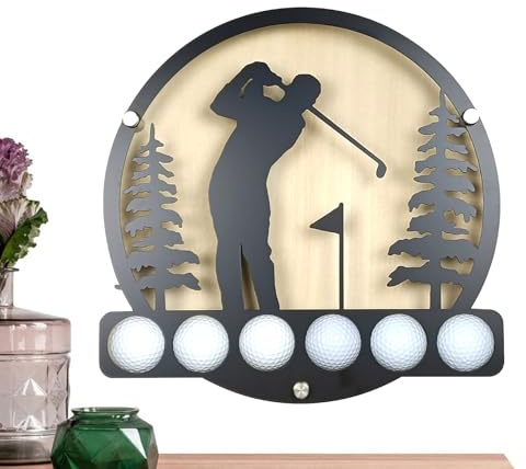Youngwier Golfball Display, Golfball Setzkasten, Golf Ball Regals-l Wand-Golfballhalter, Metall Präsentationsständer Für Golfbälle, Aufbewahrungsorganisator, Golfing Display Collector Case