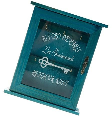 HOMSFOU Vintage Schlüsselkasten Wandmontage Holzbox Kompakt Platzsparend Retro Key Holder Für Zuhause Eingang Dekor Aufbewahrungsbox Praktisch Und Dekorativ
