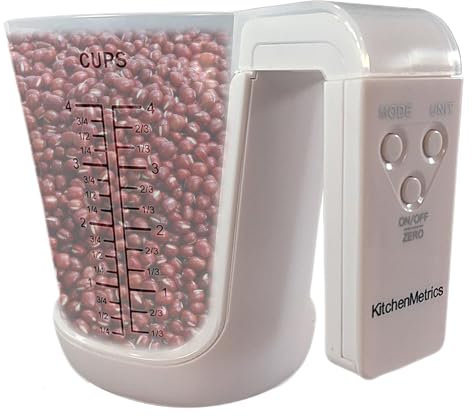 Vaso medidor digital - Vaso medidor con báscula digital, 2 en 1, báscula de cocina digital precisa y taza medidora | Pantalla LCD, báscula doméstica con 4 modos para el uso de la cocina Vaso medidor