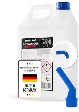 Helpling® Ultraschallreiniger Konzentrat 5 L Kanister – intensive Reinigung für Brillen, Schmuck & Zahnschienen – hochkonzentriert & ergiebig – biologisch abbaubar – mit Dosierhilfe – Made in Germany
