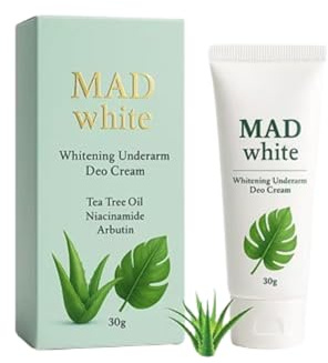 Mad White Whitening Achsel-Deocreme, aufhellende Achselcreme, sanfte Feuchtigkeitscreme für dunkle Achseln, Ellbogen und Knie,1pcs
