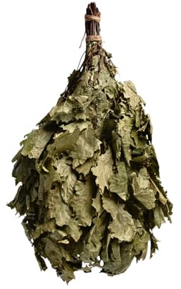 Eichenlaub-Saunabesen Venik – Naturprodukt aus frischen Eichenzweigen für Sauna, Dampfbad & russische Banja, Kräuterbad-Massage, Saunazubehör & Geschenkidee