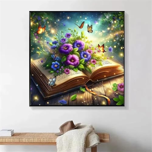Puzzle Bücher Blumen 120 Teile, Herausfordernde Puzzles für Erwachsene 120 Teile, Klassisches Puzzles Game, Wunderschönes Dekoration Puzzle und Geschenke 18x18inch