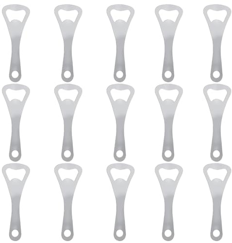 KIUEZIR 15pcs Beer Bottle Opener, Durable Stainless Steel Alloy Material, Novelty Home Bar Presents for Women & Men, Simple Bottle Opener for Bars, Home, Kitchen, Party & Festivals