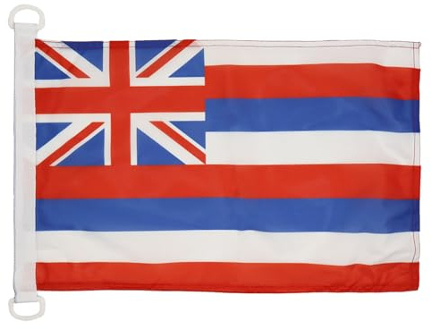 AZ FLAG Pavillon Hawaii 45x30 cm Hawaiien Maille Bloquée Anneaux Plastique | Usage extérieur et nautique Pavillon nautique résistant aux intempéries avec coutures doubles et bords renforcés