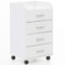 FineBuy Rollcontainer 40 x 70,5 x 33 cm, Schreibtisch-Container Rollschrank 4 Schubladen, Moderner Schubladencontainer mit Rollen, Standcontainer Bürocontainer Beistellcontainer