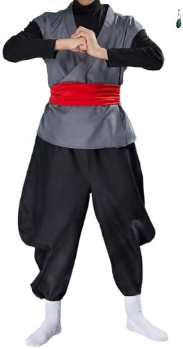 Haikyuu Men Kung Fu Suit With Earing Anime Black Cosplay Costume X-Large Size