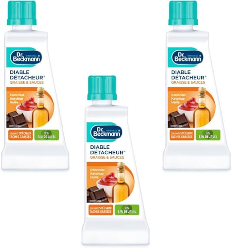 Dr. Beckmann - Diable Détacheur Graisse & Sauces 50 ml - Détachant spécifique pour taches d'huile, grasses, beurre, sauce tomate, ketchup - Solvants spéciaux - x3