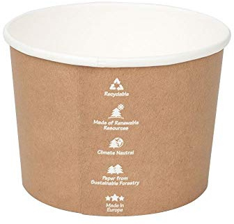 GREENBOX Pappbecher Universal 525 ml 25 Stück Pappbecher to go biobeschichtet Ø 114 mm, umweltfreundlich, stabil & recycelbar