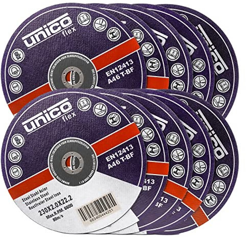 10x IPOTOOLS Disque a tronconner 230 metal - Disque meuleuse 230 metal en acier inoxydable, disque meuleuse 230 mm x 2,0 mm, pour métal, acier et acier inoxydable Métal INOX Fer