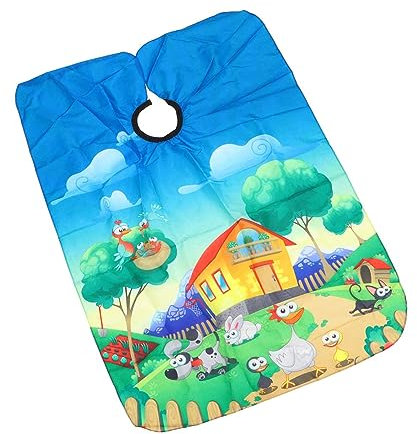 BOBOZHONG Bambini Taglio di Capelli Mantello, Grembiule da Parrucchiere per Bambini, Impermeabile, con Chiusura a Scatto Regolabile