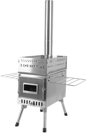 HUIOP Stufa per Sauna a Legna Pieghevole Portatile da Campeggio e Picnic con Finestra