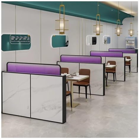 Changhong Glas Trennwände Für Essbereich, Arbeitsplattenteiler Bildschirme Zum Datenschutz Im Restaurant Kurze Partition Für Stilvollen Schreibtisch, Restaurant, Bars Dekorativ ( Farbe : Schwarz , Grö