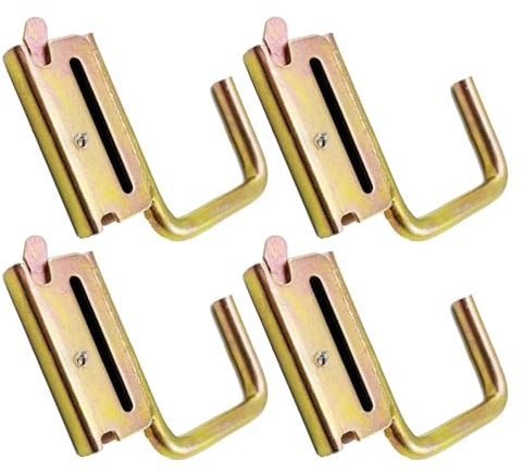 Gancho de riel E,Ganchos de riel E | Perchas de riel E Resistentes de 4 Piezas,Accesorios de Amarre E-Track para Camiones con Caja, Garaje, Taller, almacén
