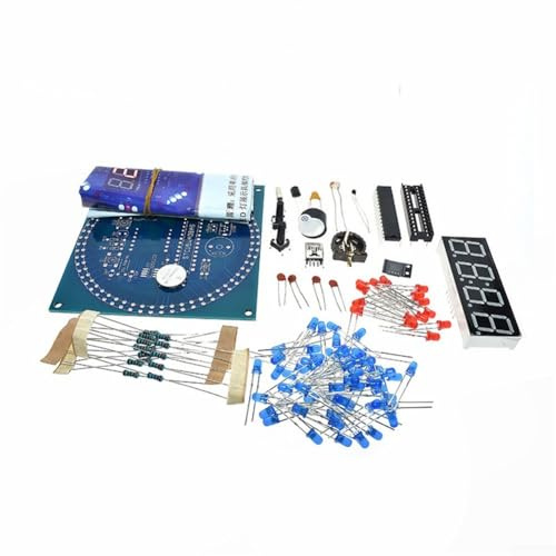 1 Set Elektronische Uhr, DIY-Lötübungsset, mit Temperaturanzeige, Alarmfunktion (blau)
