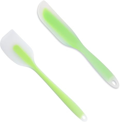 2 Stück Flexibler Silikon Spatel,Flexibler Silikon Spatel Kompatibel mit Thermomix TM6 TM5 TM31 Hitzebeständige Spatel Kleine Spatel Schaber für Mischtopf, Backen （Grün）