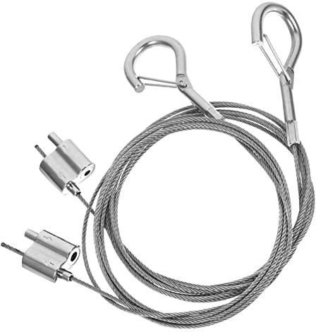 WOONEKY 2pcs Wire Rope Lock for Heavy Duty Picture Hanging Kit Includes Picture Wires Adjustable Hooks for Hanging Frames Suitable for Chandelier and Sign Installation