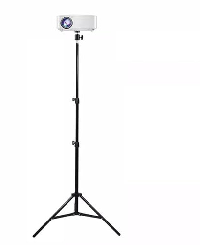 Adjustable Projector Stand - Floor Mount Tripod Bracket for Home Use Telescopic 6mm Triangular Design Perfect for Bedside Table and Headboard (Height 1-68-210CM)
