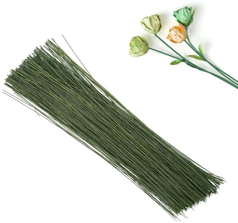 200 Stück Blumendraht zum Basteln, Blumendraht Grün 40 cm Lang- 1mm Floristik Draht Für die Herstellung von Blumenhandwerk, künstlichen Blumen, Blumenbouquets