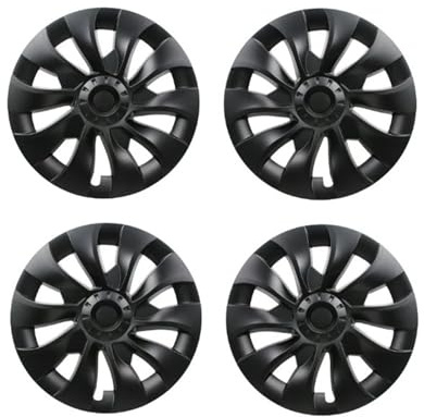 Für Tesla Für Modell 3 2018-2023 4PCS 18 Zoll Radkappe Ersatz Radkappe Volle Felgenabdeckung Rad Radkappe Abdeckung Zubehör(L-R Matte Black)
